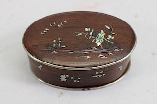 Japanese Rosewood Box w/ Mother of Pearl Inlay
