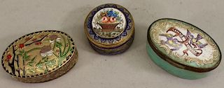 (3) Enameled Pill Boxes