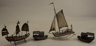 (4) Diminutive Silver Boats