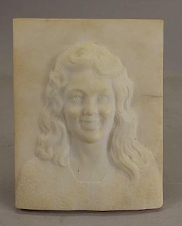 Carved Marble Plaque of a Woman
