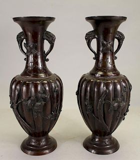 Pair of Antique French Bronze Urns
