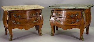 (2) Diminutive Marquetry Inlaid Commodes