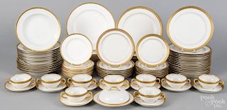 Assembled porcelain dinner service, ca. 1900, Limoges and Mintons all with similar gilt decoration
