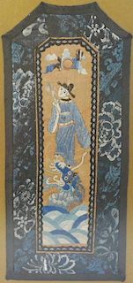 ANTIQUE CHINESE SILK EMBROIDERY - 19TH CENTURY