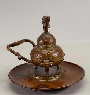 Figural Bronze Barbedienne Inkwell