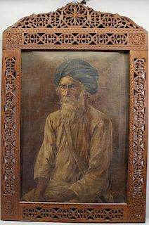 Antique Orientalist Portrait of Moorish Man, Signd