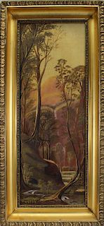 19th C. Painting of a Wooded Landscape