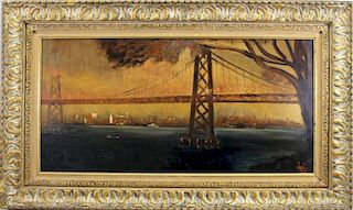 1965 Painting of Golden Gate Bridge, Signed