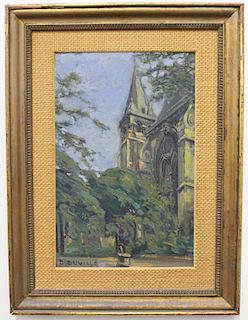 D. Duville, Signed Painting of a Mission