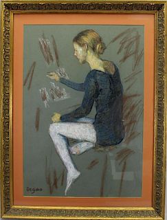 After Degas, Mixed Media Painting of Ballet Dancer