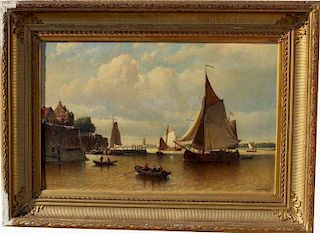 Johan Adolph Rust (1828 - 1915) "Entering Harbor"