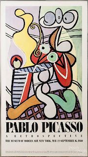 Pablo Picasso lithograph poster for MOMA, 1980, 59 1/2'' x 32 3/4''.