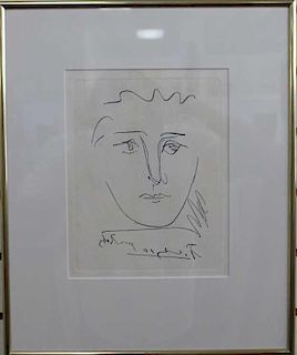 After Picasso Lithograph, Framed