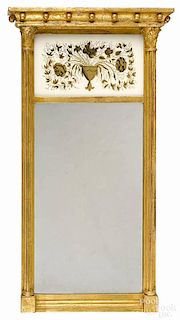 Federal giltwood mirror, ca. 1825, 37'' x 17''.