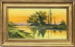 Charnetski, Signed 19th C. River Landscape