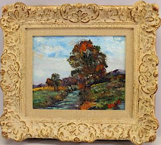 Signed Impressionist Fall Landscape, American