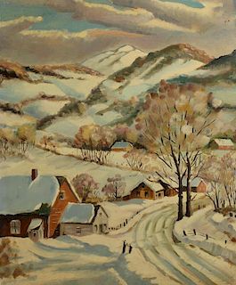 American School, New England Winter Landscape
