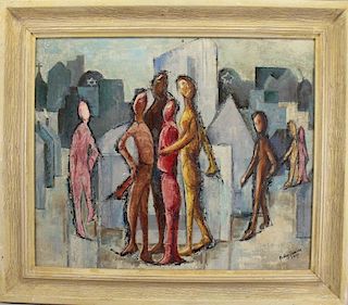 '59, "Brotherhood Thru Education" Judaica Painting