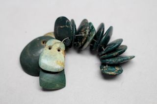 Pre-Columbian Unique Double Drilled Bead Pendants