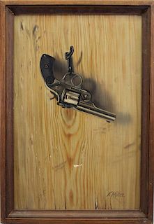 F. Miller, Signed Painting of Hanging Pistol