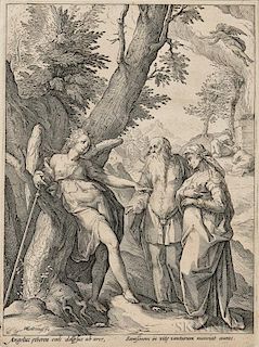 Hendrik Goltzius (Dutch, 1558-1617)  The Angel Announcing the Birth of Samson