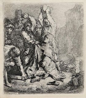 Rembrandt van Rijn (Dutch, 1606-1669)  The Stoning of St. Stephen