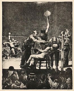 George Bellows (American, 1882-1925)  Between Rounds, Large, First Stone