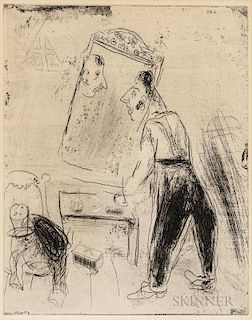 Marc Chagall (Russian/French, 1887-1985)  La toilette de Tchitchikov