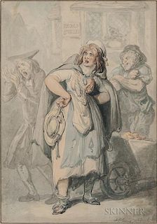 Attributed to Thomas Rowlandson (British, 1756-1827)  A Blowing or Bunt...