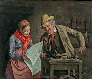 David Giuseppe Sani (Italian, 1828-1914)  The Old Cobbler and His Wife