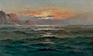 Nels Hagerup (American, 1864-1922)  Coastal View at Sunset