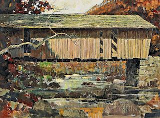 Eric Sloane (American, 1905-1985)  Lovejoy Bridge, Maine