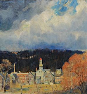Harold Crocker Dunbar (American, 1882-1953)  A Light on the Village