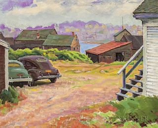 Joseph Margulies (American, 1896-1984)  The Cars in the Yard