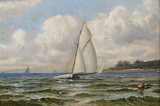 William Haskell Coffin (American, 1878-1941)  Sailboats at Sea