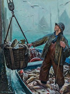 Gerrit Albertus Beneker (American, 1882-1934)  Provincetown Daily Catch