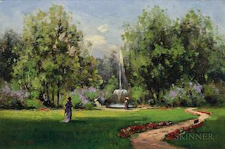 William Wendt (American, 1865-1946)  Stroll in the Park