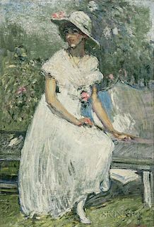 Clara D. Davidson (American, 1874-1962)  The Pink Camellias