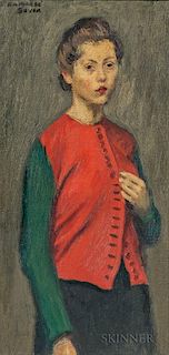 Raphael Soyer (American, 1899-1987)  Red Jacket