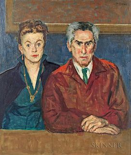 Moses Soyer (American, 1899-1974)  Portrait of Chaim and Renee Gross