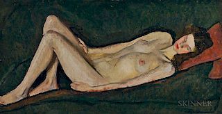William Auerbach-Levy (Russian/American, 1889-1964)  Nude on Green