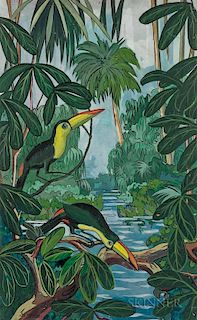 Jane Peterson (American, 1876-1965)  Toucans in the Jungle