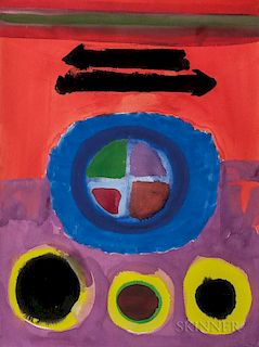 John Grillo (American, 1917-2014)  Abstract with Circles