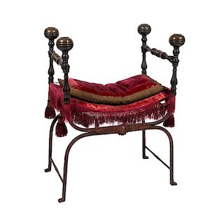 Italian Wrought Iron Campaign Chair