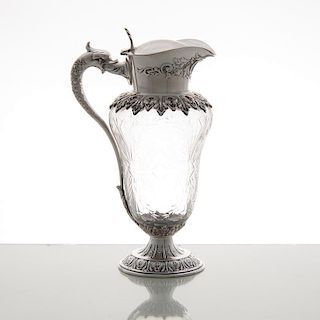Durgin Sterling and Crystal Pitcher