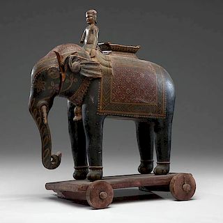 Persian Wood Sculpture of an Elephant 
