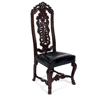 William and Mary Hall Chair in Oak