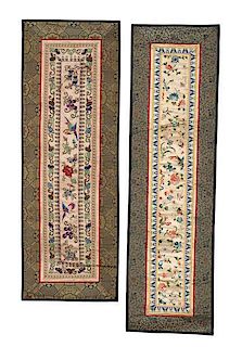 Pair of Chinese Embroidered Silk Sleeves 