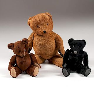 American Plush Teddy Bears, Lot of Three