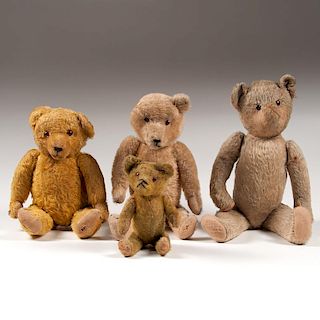 Jointed Mohair Teddy Bears, Lot of Four